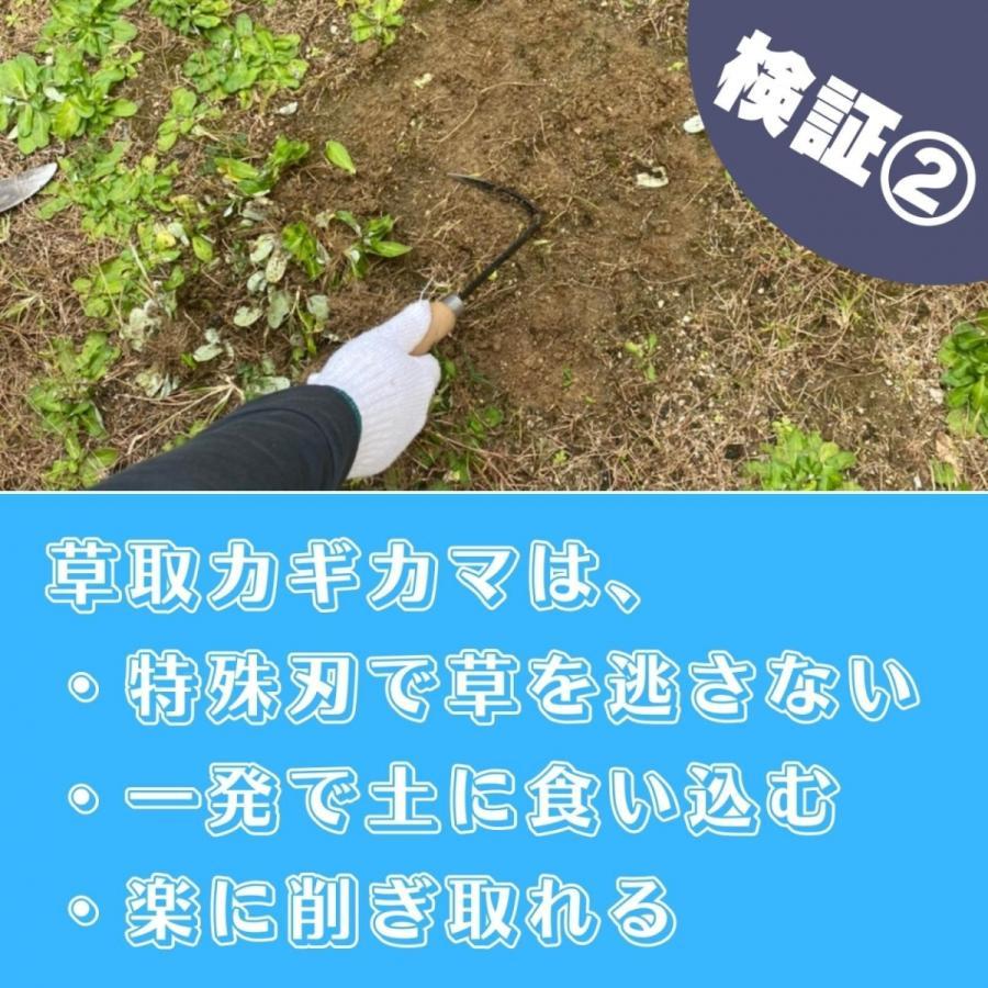 鎌 草取り 右手用 カギカマ 熊谷鉄工所 熊谷鍛冶屋 農機具 ガーデニング 園芸 DIY カマ 土工農具 工具 くさとり 雑草｜bulkshop｜12