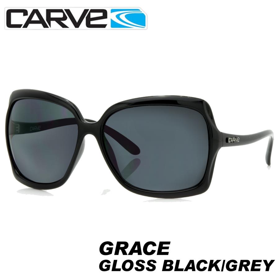 即日発送 CARVE GRACE GLOSS BLACK/GREY NON-POLARIZED レディース サングラス UVカット 光沢フレーム ノーマルレンズ サーフィン サーフボード 初心者 ビギナー スポーツサングラス