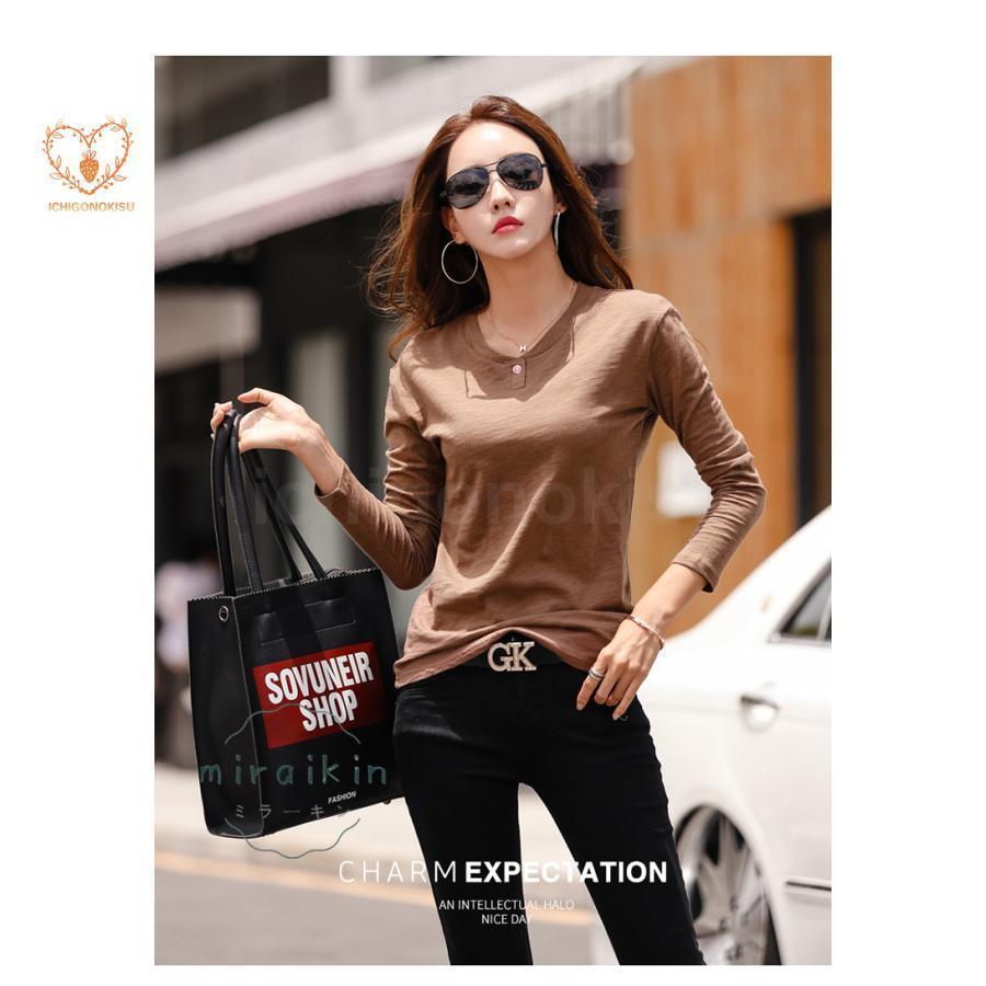 カットソー レディース トップス Tシャツ 長袖 春 夏 秋 インナー 重ね着 レイヤード 薄手 女性用 tシャツ 通勤 通学 着痩せ 50代 40代 30代 20代 プルオーバー | ブランド登録なし | 03