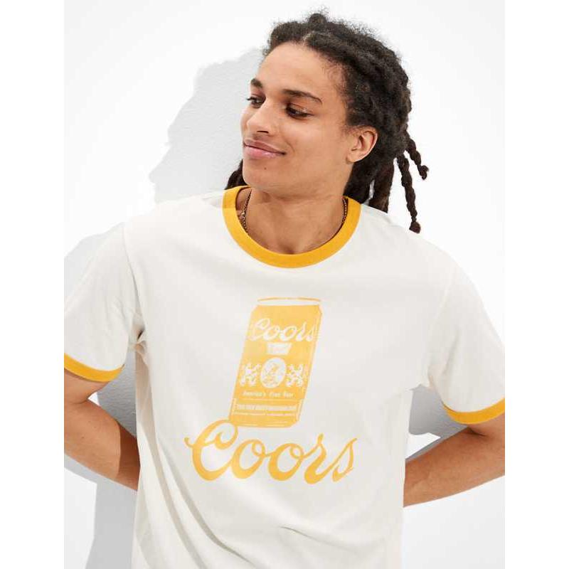 超格安一点 アメリカンイーグル Tシャツ 新作 Tシャツ リンガー クアーズ スーパーソフト メンズ 半袖 サイズ選択 M Baskincoffee Vicom Corp Com