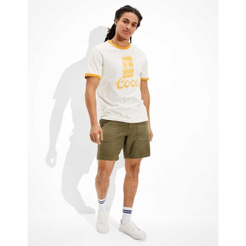 超格安一点 アメリカンイーグル Tシャツ 新作 Tシャツ リンガー クアーズ スーパーソフト メンズ 半袖 サイズ選択 M Baskincoffee Vicom Corp Com