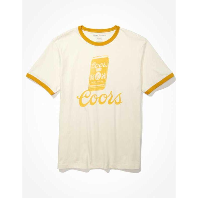 超格安一点 アメリカンイーグル Tシャツ 新作 Tシャツ リンガー クアーズ スーパーソフト メンズ 半袖 サイズ選択 M Baskincoffee Vicom Corp Com