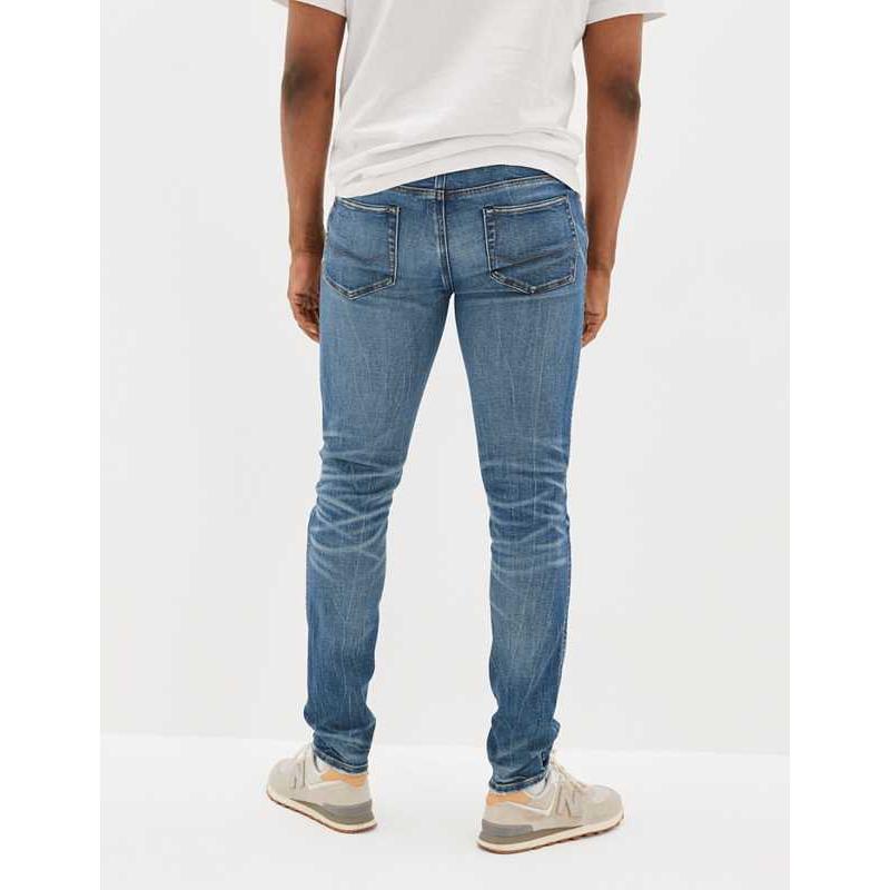 高級品市場 American 新品 メンズl アメリカンイーグル デニムジョガーパンツ 黒 ジーンズ Eagle デニム ジーンズ メンズ Belvtor By