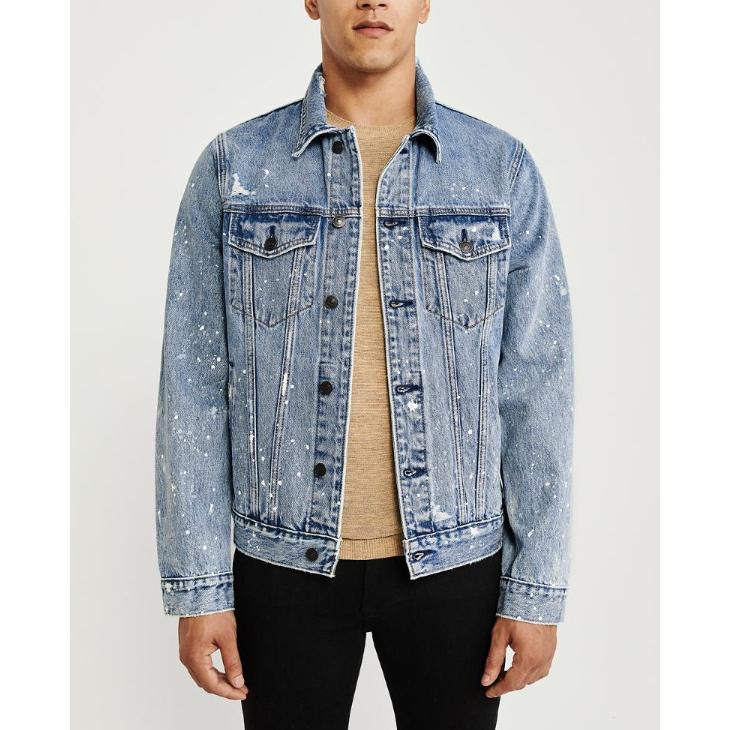 注目ブランド アバクロ ホリスター アバクロ 新作 アウター Xs Xxl スプラッター ペイント メンズ デニムジャケット Gジャン ジージャン アバクロンビー フィッチ ダウン フリース コート ジャケット ジャケット