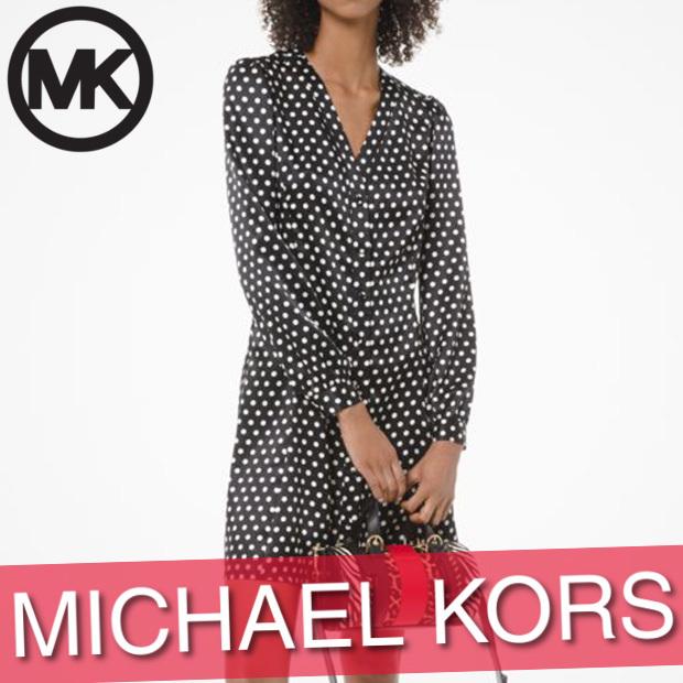 オンラインストアアウトレット マイケルコース ワンピース ドレス ミッド ミドル ポルカ ドット サテン シャツドレス 新作 Mf98znechg 純正最安価格 Omassci Com