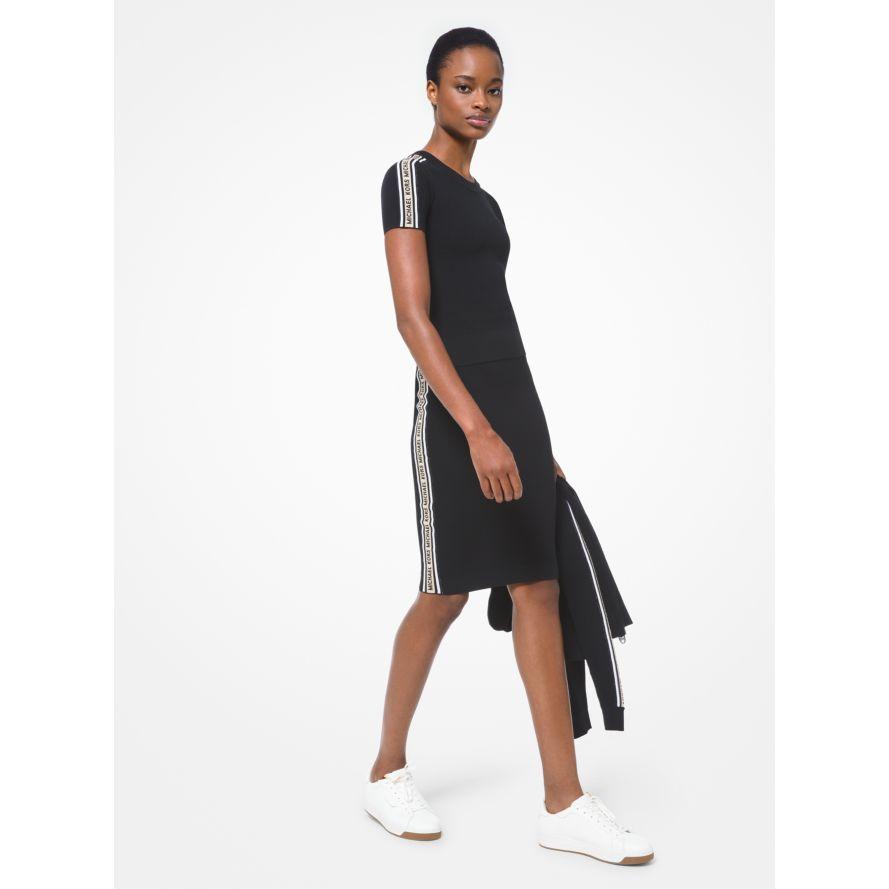 マイケルコース セーター ニット レディース ロゴ テープ テクスチャ