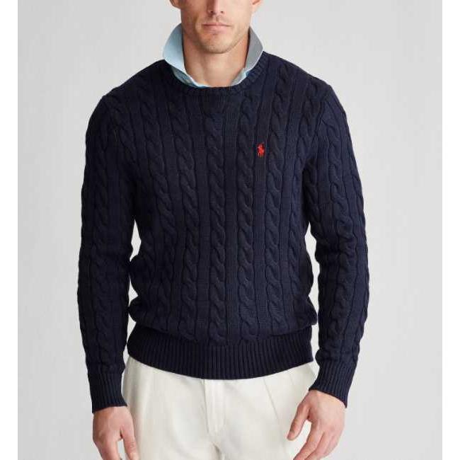 ポロ ラルフローレン セーター ニット メンズ ケーブル 刺繍ロゴ コットン 無地 ワンポイント 丸首 Xs Xxl 新作 Rl Rl4 Import Brand Bumps 通販 Yahoo ショッピング