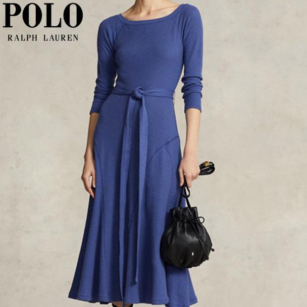 ポロ ラルフローレン ワンピース ドレス ミディ丈 ミモレ コットン