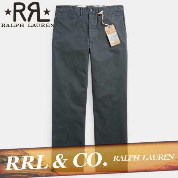 RRL Ralph Lauren RRL Black Corduroy Straight Leg Field Chino Trousers Pants New 