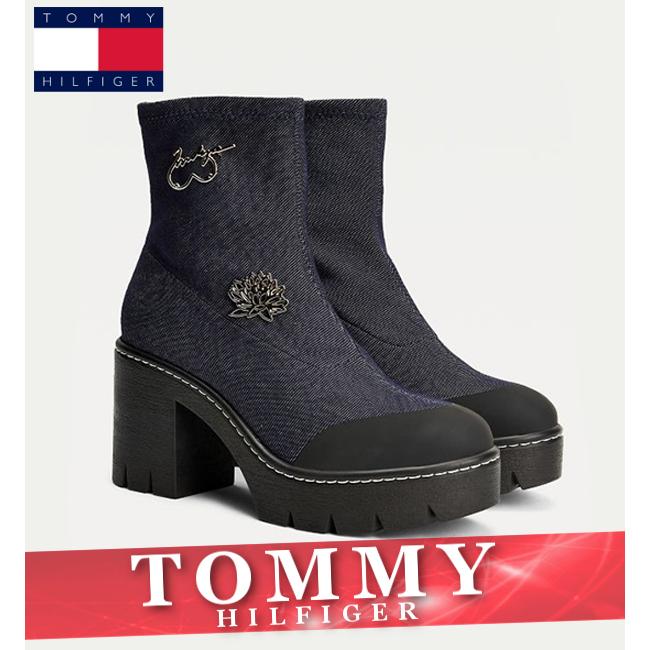 売れ筋アイテムラン ブーティー シューズ ブーツ レディース トミーヒルフィガー トミーヒルフィガー Tommy 新作 靴 ストレッチデニムブーツ ウィメンズ レディース シューズ ブーツ インディア ブーツ Digitalka Sk