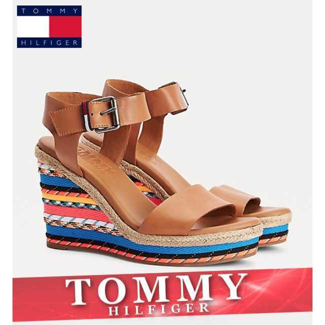 てなグッズや トミーヒルフィガー レディース サンダル ビーチサンダル トミーヒルフィガー サンダル シューズ ヒール レディース ウィメンズ レザー 本革 柄 プリント ウェッジソール ロゴ 靴 新作 Tommy サンダル ミュール Nayastores Com