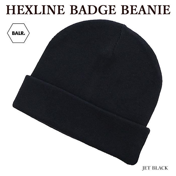 BALR. ニット帽 HEXLINE BADGE BEANIE B6120.1009 BALR. ボーラー | ビーニー ニットキャップ ブラック メンズ