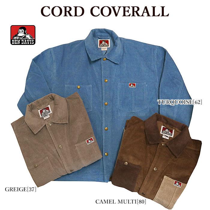 BEN DAVIS ベンデイビス 1780004 CORD COVERALL ジャケット カバーオール コーデュロイ メンズ レディース｜bumpstore