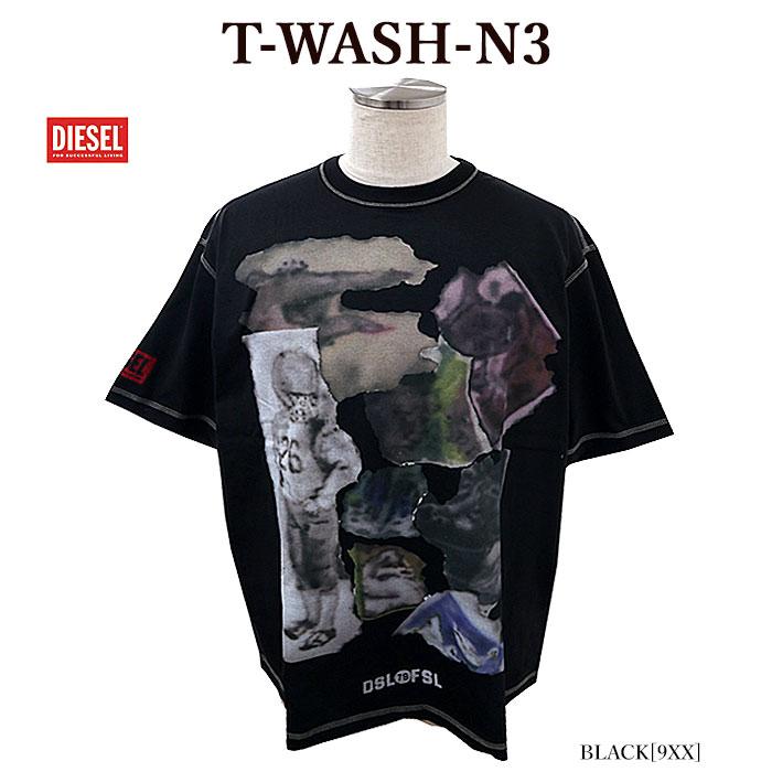 直営店☆DIESEL☆ T-WASH-OUT 半袖 Tシャツ/ 4カラー DIESEL 半袖Tシャツ ディーゼル A13214 0AKAK T-WASH-N3