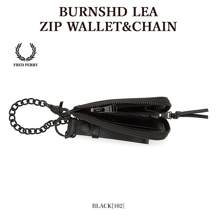 未使用美品・即日発送FRED PERRY L4333 WALLET&CHAIN FRED PERRY フレッドペリー L4333 BURNSHD LEA ZIP WALLET&CHAIN