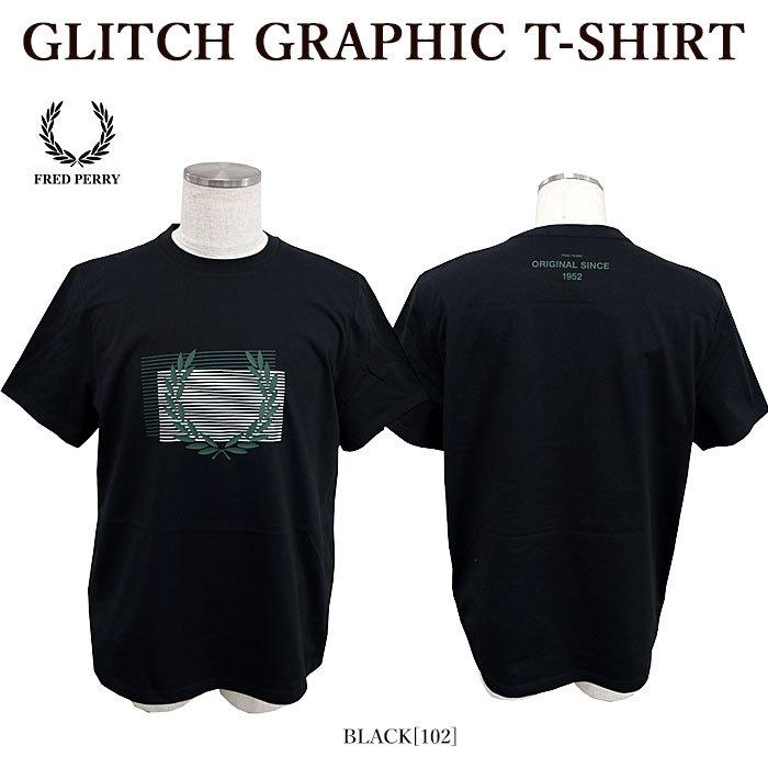 FRED PERRY フレッドペリー M3627 GLITCH GRAPHIC T-SHIRT グリッチグラフィックTシャツ 半袖Tシャツ ローレルリース メンズ レディース｜bumpstore｜02