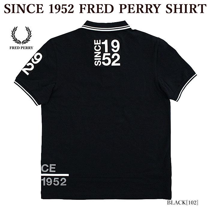 FRED PERRY フレッドペリー M5525 SINCE 1952 FRED PERRY SHIRT ポロシャツ 1952プリント 刺しゅう メンズ レディース｜bumpstore｜02