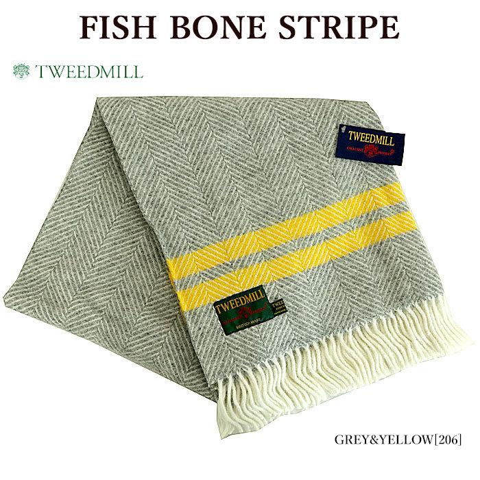 TWEED MILL TWEEDMILL ツイードミル FISH BONE STRIPE ブランケット ヘリボーン フィッシュボーン 大判 ...