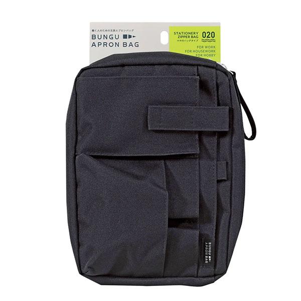 クツワ 文具エプロンバッグ マチ付 [ ブラック 黒 ] ウエストバッグ