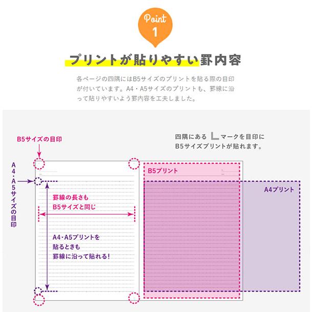 【5冊までメール便OK】コクヨ KOKUYO キャンパスノート プリント貼付用ノート (ドット入り罫線) A罫(7mm罫) 30枚 B5ノビ ノ-3HAT｜bun2bungu｜03