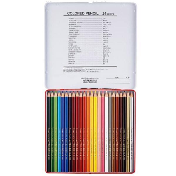 1個のみメール便OK】三菱鉛筆 ユニ 色鉛筆 880 級 [24色セット] 缶
