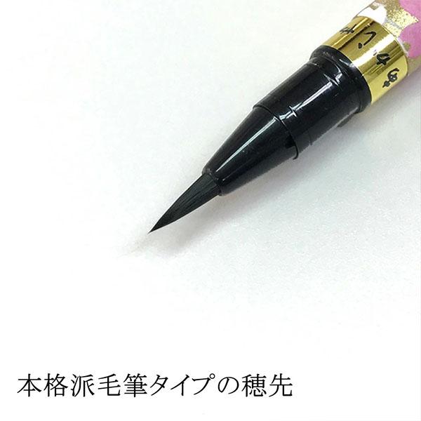 あかしや 筆ペン 新毛筆 「古都」 プラケース入り 単色軸×30本入り ディスプレイセット 水性染料インク 什器付き SAW-500P-30VZの画像
