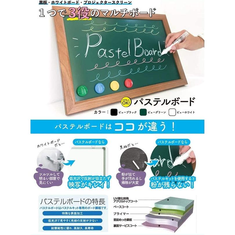 【法人・事業者様宛て送料無料/北海道・沖縄・一部地域は除く】 san-k パステルボード 壁掛タイプ 木枠 W1800×H900mm [グリーン] PG-180W_4