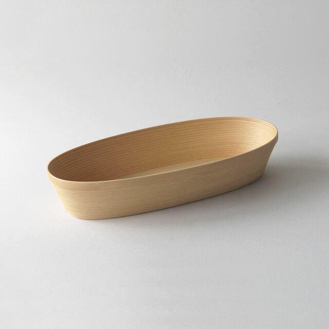 ブナコ製コスメティックトレイ・ナチュラル Mサイズ ｃ626 お洒落なオーバル型フォルム お化粧道具や小物をまとめて ギフト・プレゼントに 3% BUNACO | BUNACO