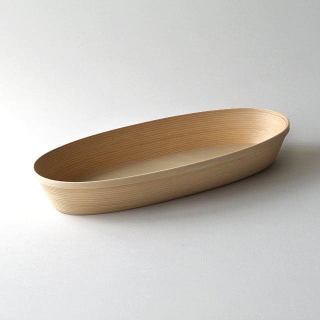 ブナコ製コスメティックトレイ・ナチュラル Lサイズ ｃ627 お洒落なオーバル型フォルム お化粧道具や小物をまとめて ギフト・プレゼントに 3% BUNACO | BUNACO