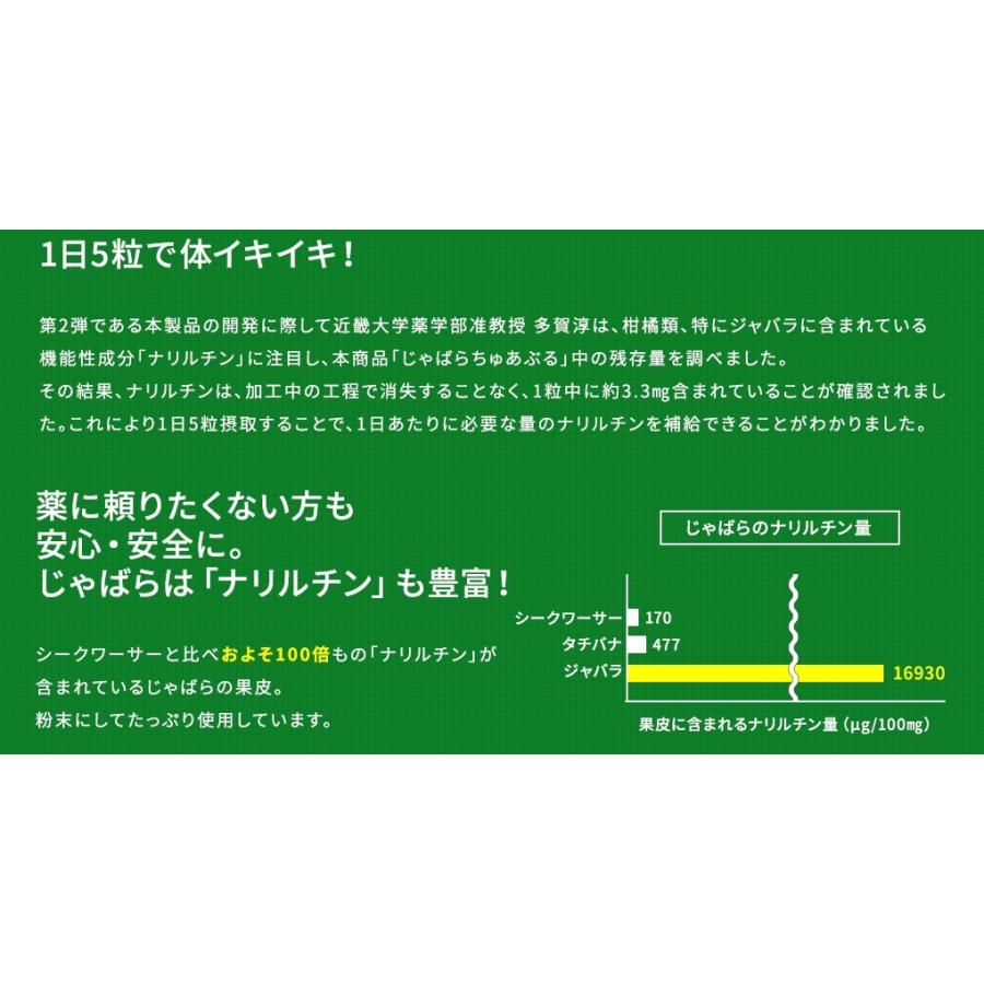 じゃばら タブレット 花粉症 ジャバラちゅあぶる30g 持ち運べるミニボトル 春と秋つらい季節に！テレビで紹介！＜近畿大学共同開発商品＞(fy1)｜bundara｜06