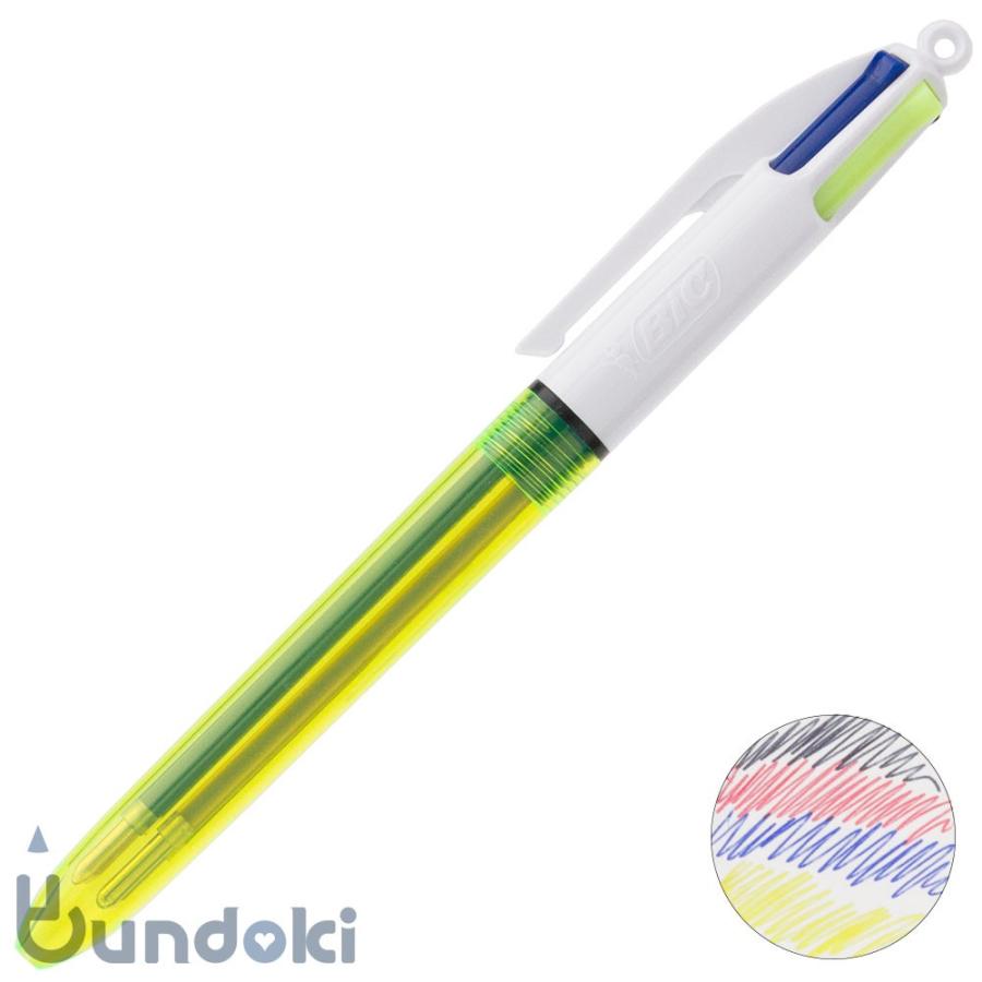 BIC（ビック） 4色ネオンボールペン (蛍光イエロー) : 文具通販