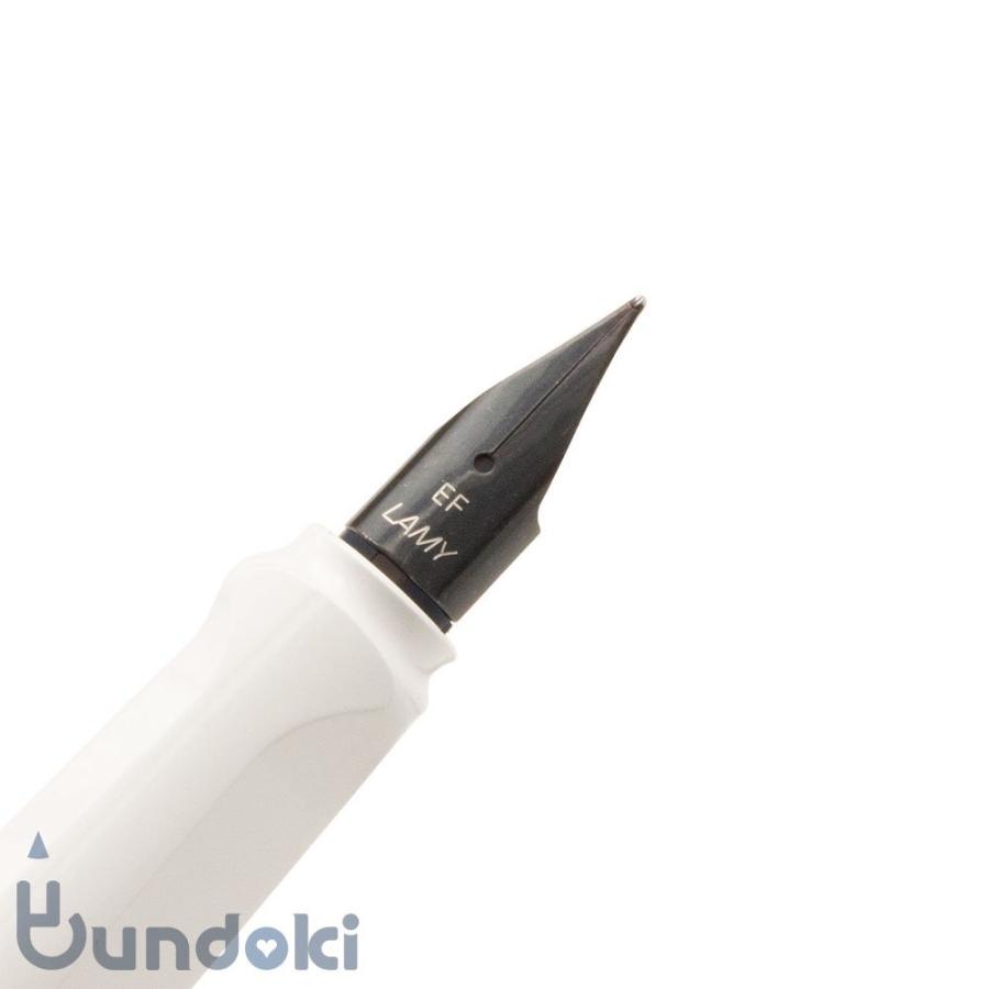 LAMY（ラミー） サファリ 万年筆 ホワイト ブラッククリップ (F 細字