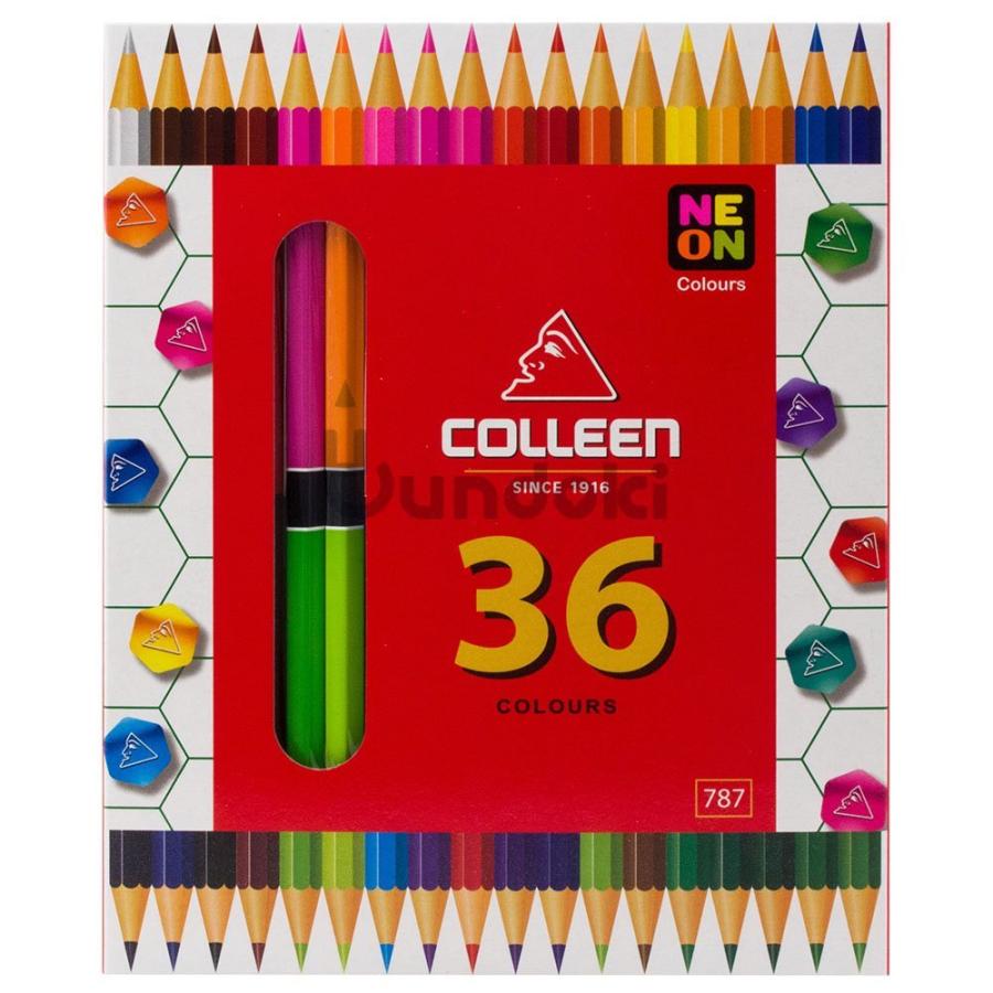 コーリン色鉛筆 colleen 787六角 18本36色紙箱入り色鉛筆｜bundoki