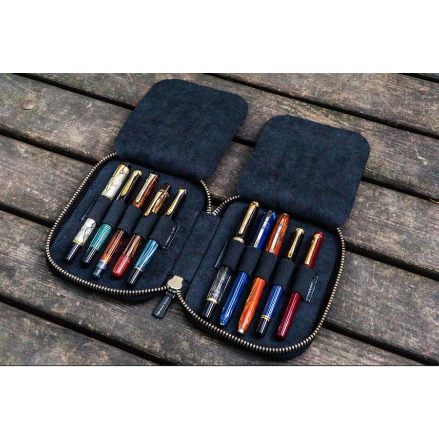 Galen Leather ガレンレザー レザーラウンドジップ10本差しペンケース