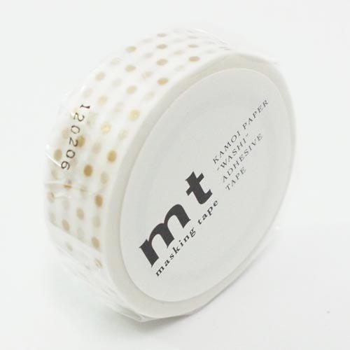 カモ井加工紙　mt 限定　マスキングテープ　ドット　水玉　幅広　匿名発送 mt マスキングテープ 1P ドット柄 水玉 15mm×7m【カモ井