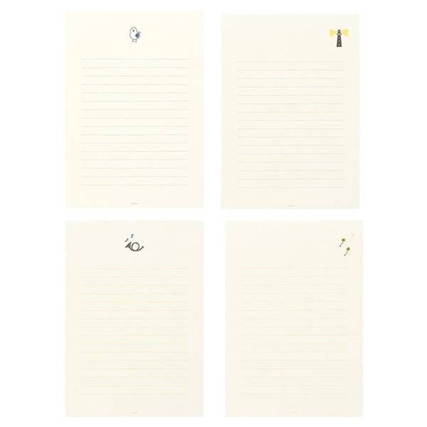 ミドリ 便箋 しあわせ 青い鳥柄 シンプルでかわいい便箋 季節のあいさつやおまじないの言葉などの参考テキスト付 Midori デザインフィル ぶんぐる 通販 Yahoo ショッピング