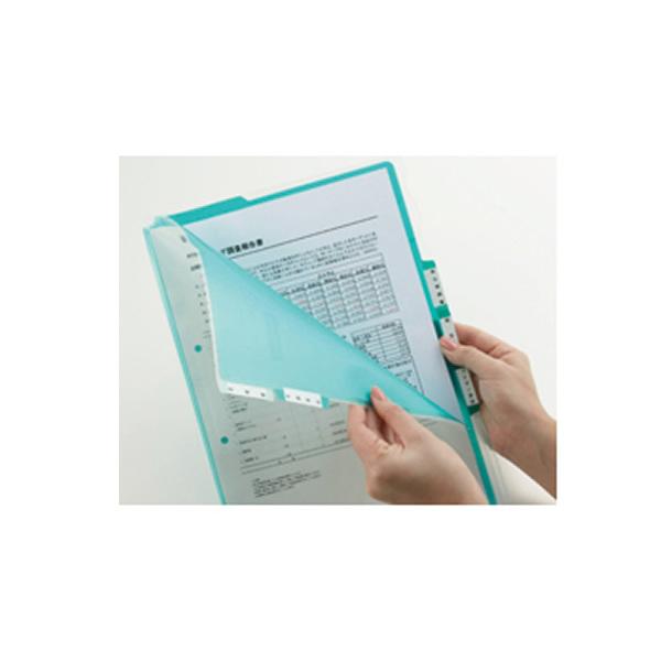 まとめ) キングジム スーパーハードホルダー 5山インデックス 透明