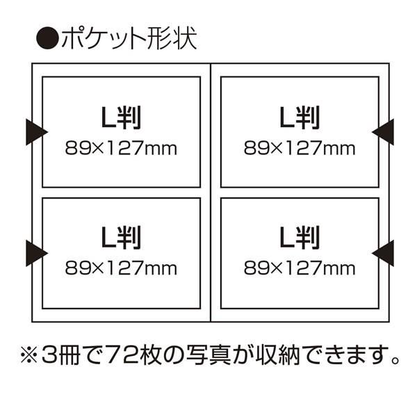 ナカバヤシ／ポケットアルバム3冊セット L判2段計72枚 ディズニー くま