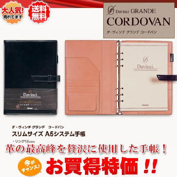 送料無料】レイメイ藤井／A5 Davinci システム手帳 コードバン JDA2801