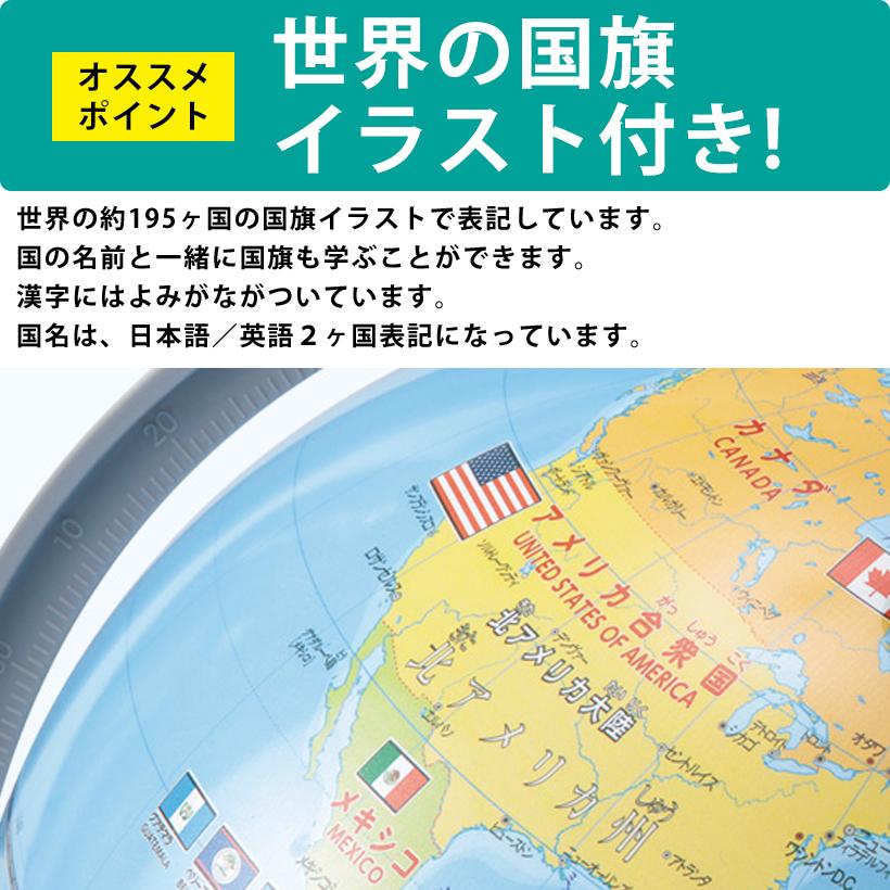 包装無料！当店購入特典付き！レイメイ藤井 しゃべる国旗付き地球儀 トイ 25径 全回転 OYV403 国旗イラストつきのしゃべる地球儀！小学生から｜bungle｜08