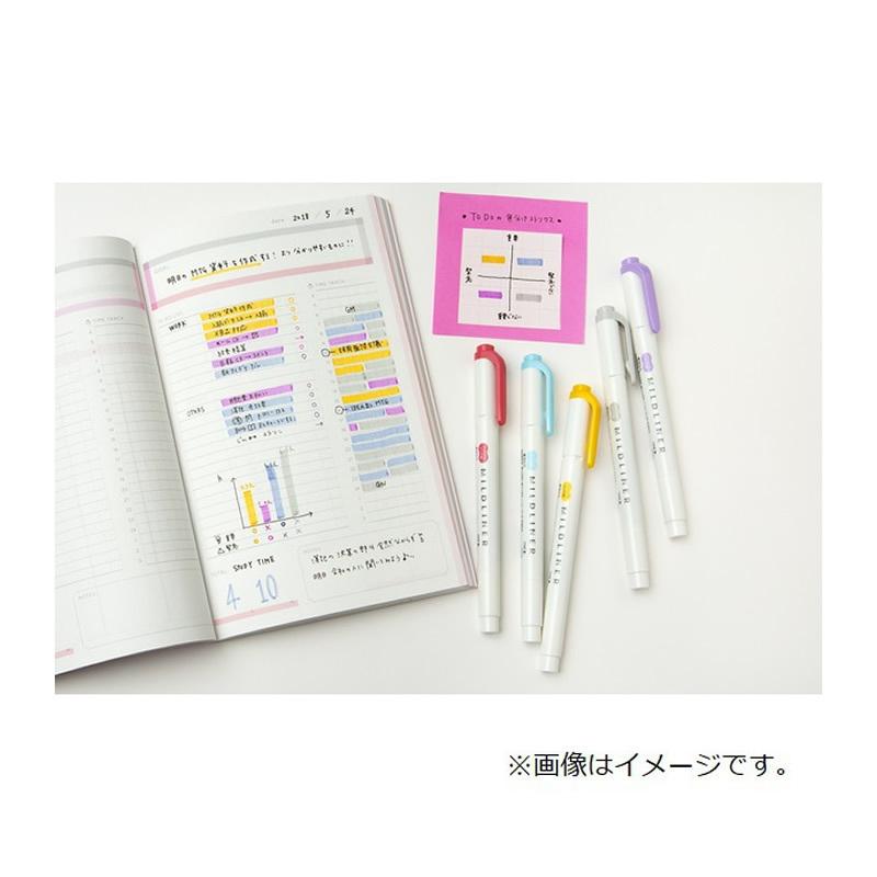【5色セット】 ゼブラ／マイルドライナー 和みマイルド色5色セット（WKT7-5C-RC-N）太・細書き両用　マーキングにオススメ　ZEBRA |  | 02