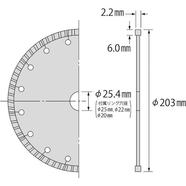 あすつく対応 「直送」 ロブテックス LOBSTER WL 200 ダイヤモンドカッター ウェーブレーザー 乾式 ２０３ｍｍ WL200 エビ ウェブ_1
