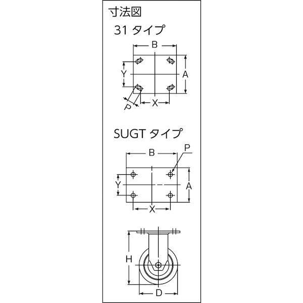 あすつく対応 「直送」 スガツネ工業 ＬＡＭＰ SUGT76RPSE ２０００１２４４３ ＳＵＧＴ−７６Ｒ−ＰＳＥ重量用キャスター 418-3720_1