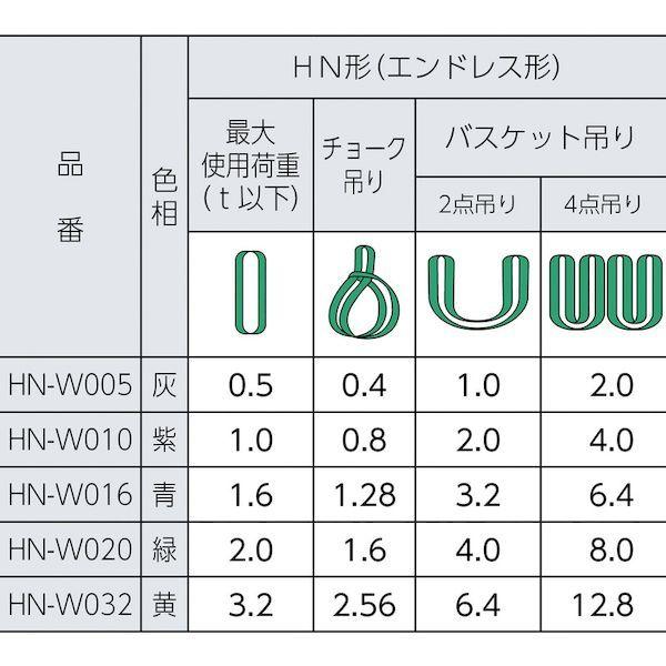 あすつく対応 「直送」 東レ HNW020X2.0 ラウンドスリング マルチスリング［［Ｒ上］］ ＪＩＳ認証品 ＨＮ エンドレス形 ２．０ｔ 長さ２．_1