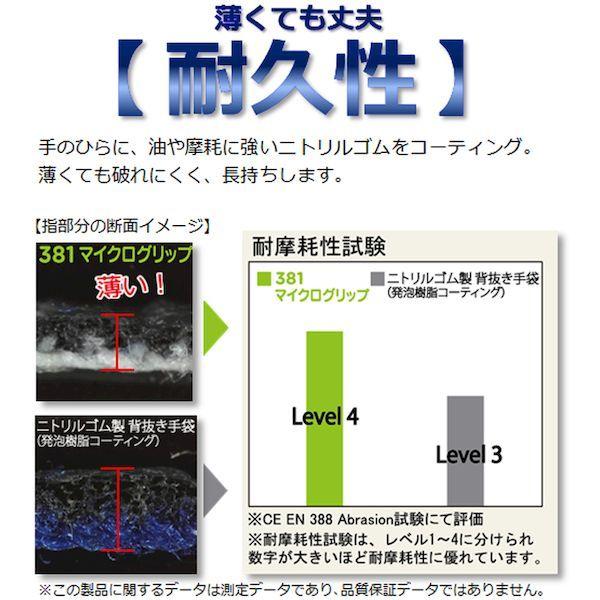 あすつく対応 「直送」 ショーワグローブ [NO381S] ニトリルゴム背抜き手袋 ＮＯ３８１マイクログリップ Ｓサイズ ポイント10倍｜bungoot｜06