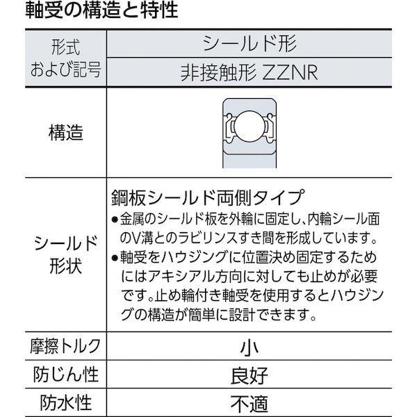 あすつく対応 「直送」 ＮＴＮ 6220ZZNR 深溝玉軸受 止め輪付両側シールド 内径１００ｍｍ外径１８０ｍｍ幅３４ｍｍ 6220ZZNR1260 tr-8198169_1