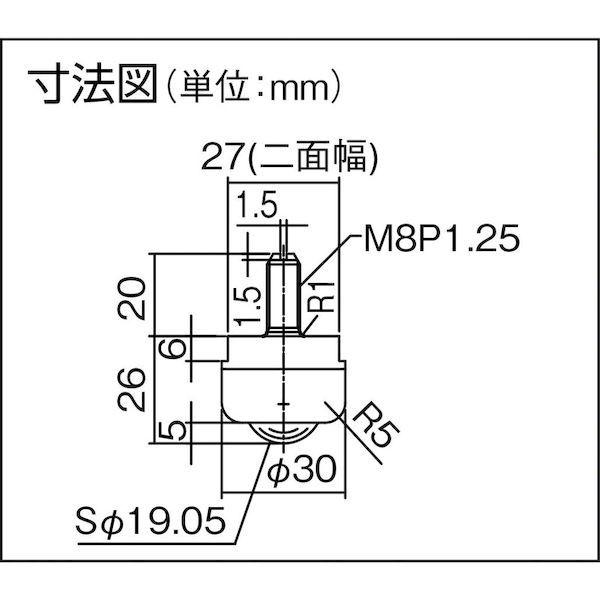 あすつく対応 「直送」 プレインベア PVS50BS ボールキャスター ゴミ排出スリット付 下向き用 ボルトタイプ ステンレス製 ＰＶＳ５０ＢＳ_1