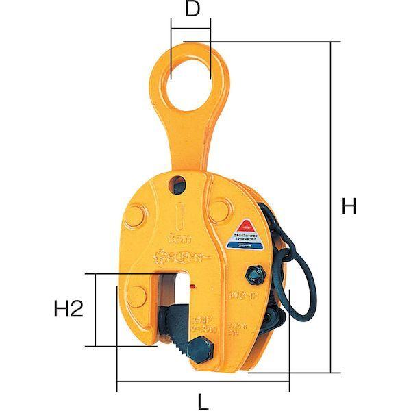 あすつく対応 「直送」 スーパーツール SVC0.5HN タテ吊クランプ ロックハンドル式 細目仕様 基本使用荷重０．５ｔ クランプ範囲０〜１９ｍｍ_1