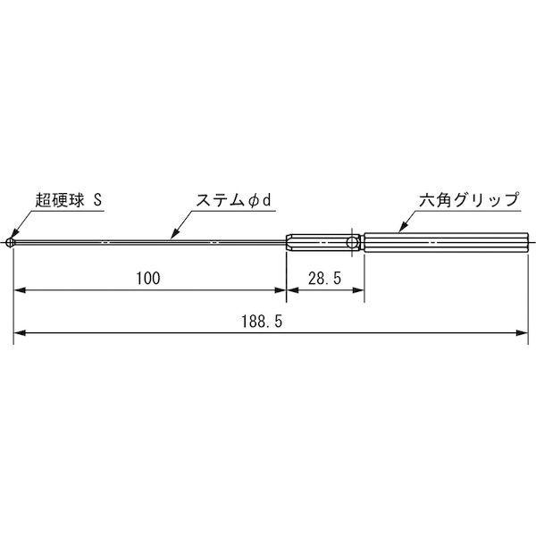 あすつく対応 「直送」 ＳＫ BTS-052 ボールギャップゲージ ステム径２．３ｍｍ 規格φ５．２ BTS052 新潟精機_1