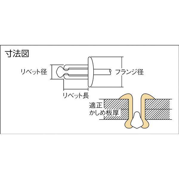 あすつく対応 「直送」 TRUSCO SS-64C ブラインドリベット ＳＵＳ／ＳＵＳ ６−４ ５００本入 SS64C 328-8722_3
